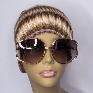 Dior Gradient Brown Shield Sunglasses with Gold Trim